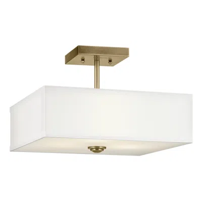 Kichler Shailene 14" Wide Natural Brass Square Ceiling Light