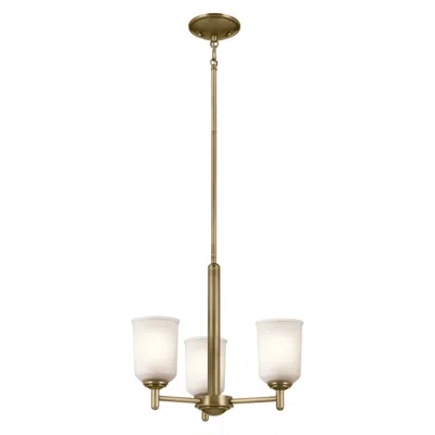 Kichler Shailene 15.25" 3-light Mini Chandelier In Natural Brass