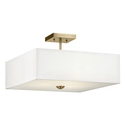 Kichler Shailene 18" 3-light Medium Square Semi Flush In Natural Brass