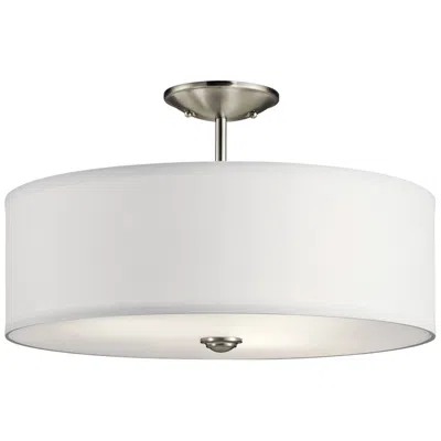 Kichler Shailene 18" Wide Brushed Nickel White Drum Ceiling Light