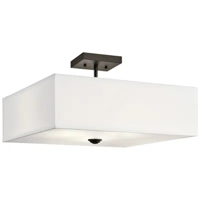 Kichler Shailene 18" Wide Olde Bronze White Shade Ceiling Light