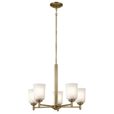 Kichler Shailene 18.5" 5-light Chandelier In Natural Brass