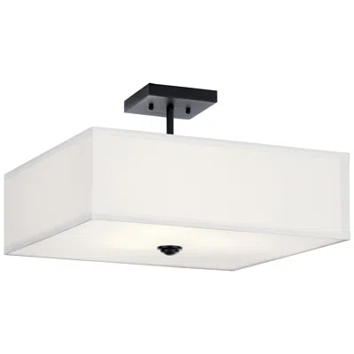 Kichler Shailene 18in 3 Light Square Semi Flush With Satin Etched White Diffuser