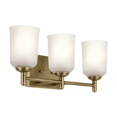 Kichler Shailene 21" 3-light Vanity Light In Natural Brass