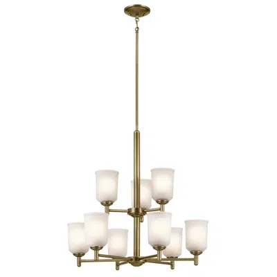Kichler Shailene 26 1/2" Wide 9-light Natural Brass Tiered Chandelier