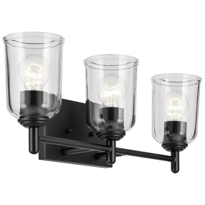 Kichler Shailene Black Linear Clear Bath 3lt