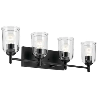 Kichler Shailene Black Linear Clear Bath 4lt