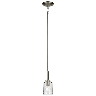 Kichler Shailene Brushed Nickel Bell Clear Mini Pendant 1lt