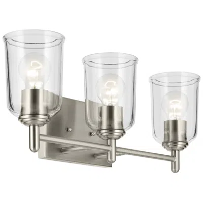 Kichler Shailene Brushed Nickel Linear Clear Bath 3lt