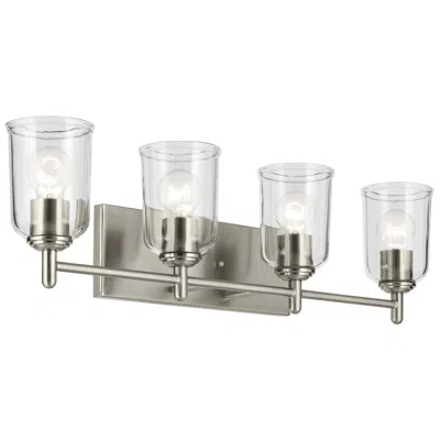 Kichler Shailene Brushed Nickel Linear Clear Bath 4lt