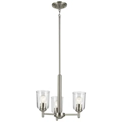 Kichler Shailene Brushed Nickel Round Clear Mini Chandelier 3lt