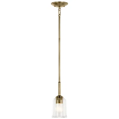 Kichler Shailene Natural Brass Bell Clear Mini Pendant 1lt