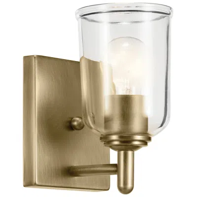Kichler Shailene Natural Brass Bell Clear Wall Sconce 1lt