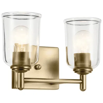 Kichler Shailene Natural Brass Linear Clear Bath 2lt