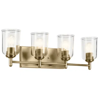 Kichler Shailene Natural Brass Linear Clear Bath 4lt
