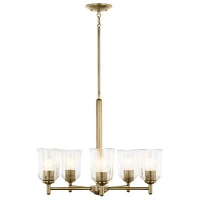 Kichler Shailene Natural Brass Round Clear Chandelier 5lt