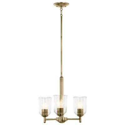 Kichler Shailene Natural Brass Round Clear Mini Chandelier 3lt