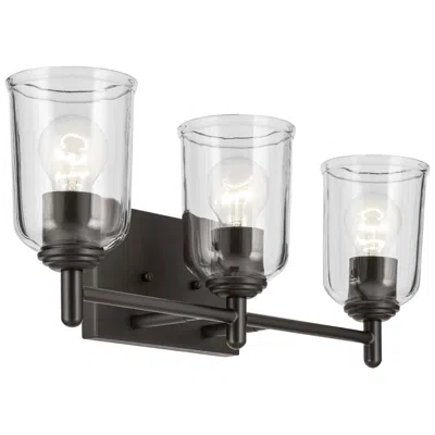 Kichler Shailene Olde Bronze Linear Clear Bath 3lt