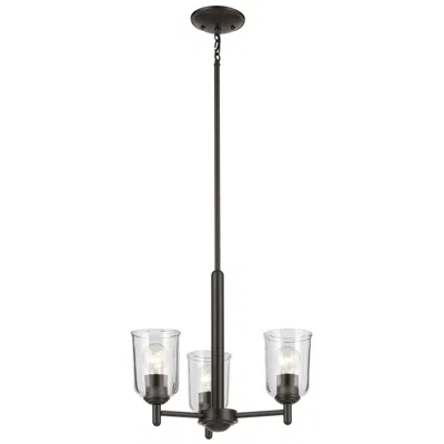 Kichler Shailene Olde Bronze Round Clear Mini Chandelier 3lt