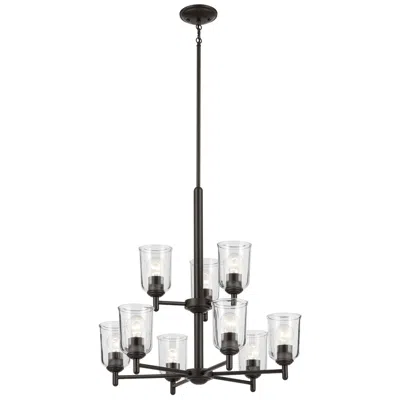 Kichler Shailene Olde Bronze Tiered Clear Chandelier 9lt