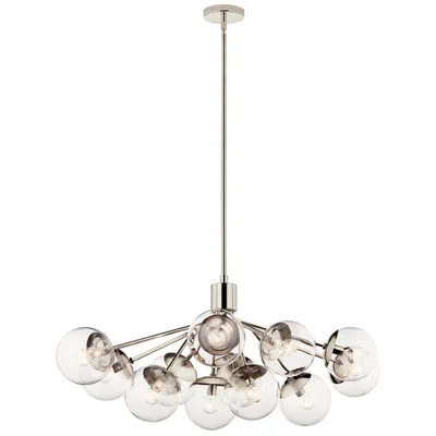 Kichler Silvarious 27" Polished Nickel Clear Glass 12-light Pendant