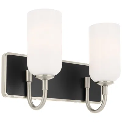 Kichler Solia 14.25 Inch 2 Light Vanity In Brushed Nickel With Black