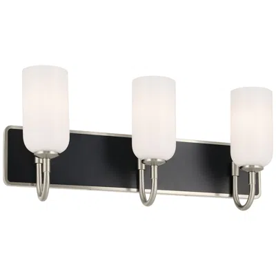 Kichler Solia 24 Inch 3 Light Vanity In Brushed Nickel With Black