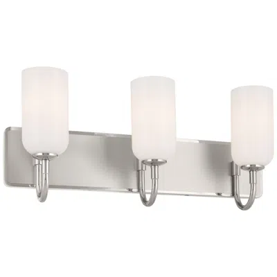 Kichler Solia 24 Inch 3 Light Vanity In Polished Nickel With Stain Nickel