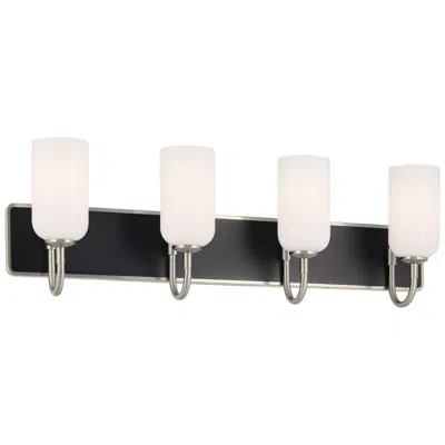 Kichler Solia 32 Inch 4 Light Vanity With Opal Glass In Brushed Nickel With Black