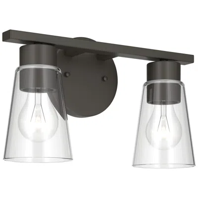 Kichler Stamos 13.25" 2-light Vanity Light With Clear Glass In Olde Bronze