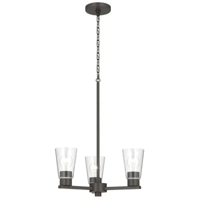 Kichler Stamos 18" 3-light Chandelier With Clear Glass In Olde Bronze
