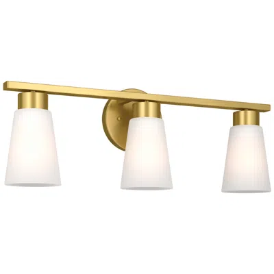 Kichler Stamos 22.25" 3-light Brushed Gold Vanity Light Satin Etched Glass