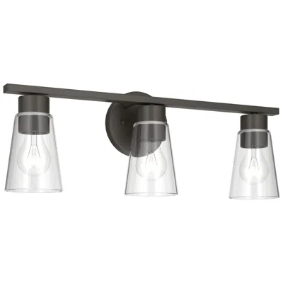 Kichler Stamos 22.25" 3-light Vanity Light With Clear Glass In Olde Bronze