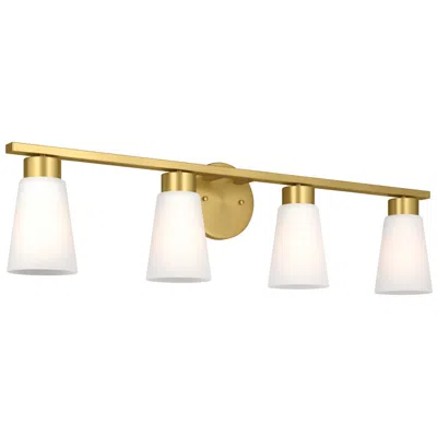 Kichler Stamos 31.25" 4-light Brushed Gold Vanity Light Satin Etched Glass