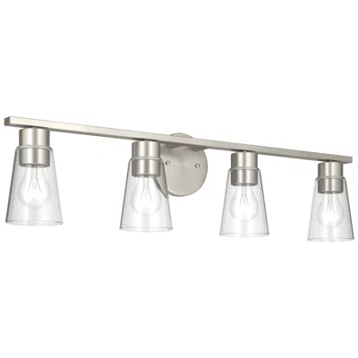 Kichler Stamos 31.25" 4-light Brushed Nickel Vanity Light With Clear Glass In Gray