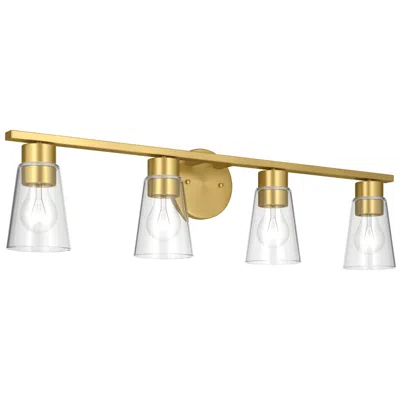 Kichler Stamos 31.25" 4-light Vanity Light With Clear Glass In Brushed Gold