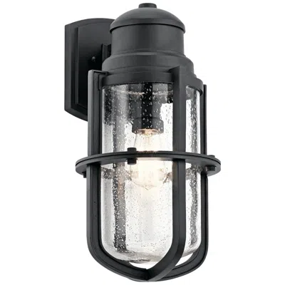 Kichler Suri 17.5 Seeded Glass Textured Black Marine Rated Outdoor Light