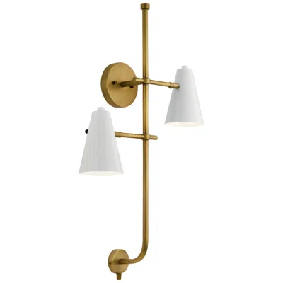 Kichler Sylvia 30 1/2" High Gold And White Plug-in Wall Sconce