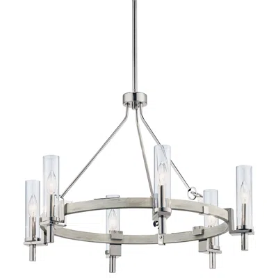 Kichler Telan 29 1/4" Wide Wood Ring Wagon Wheel Pendant Chandelier