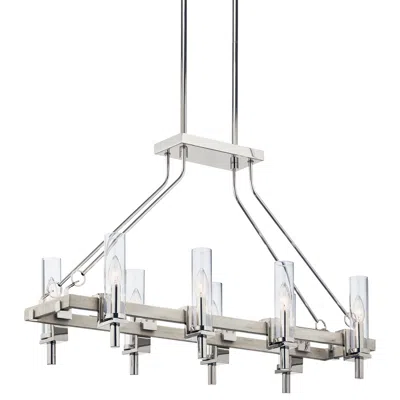 Kichler Telan 36" White Washed Wood Kitchen Island Light Chandelier