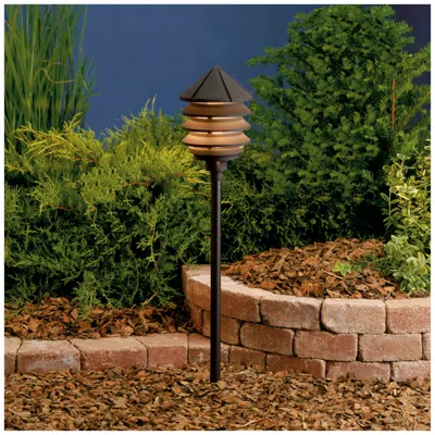 Kichler Three Tier 9.5" High 120v Textured Bronze Modern Path Light