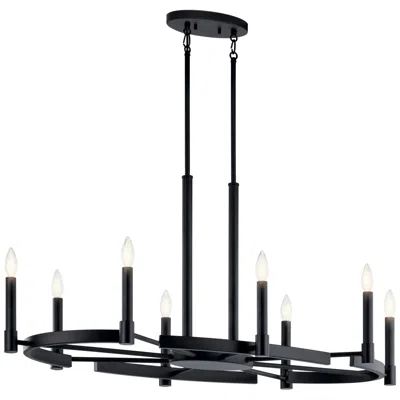 Kichler Tolani 43" Wide Black 8-light Wagon Wheel Chandelier