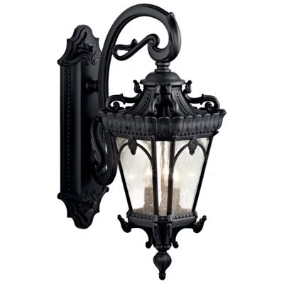 Kichler Tournai 29" High Textured Black 3-light Outdoor Wall Light