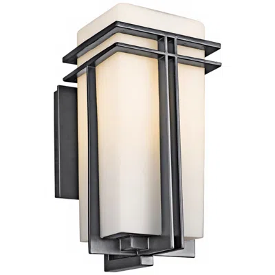 Kichler Tremillo 14 1/2" High Black With Opal Glass Outdoor Wall Light
