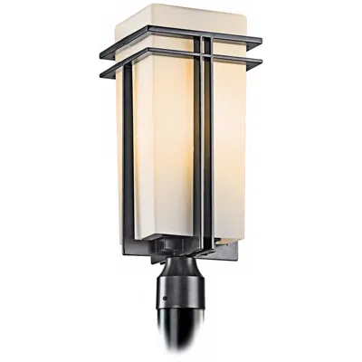 Kichler Tremillo 20" Black And Opal Glass Modern Outdoor Post Light