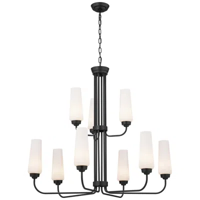 Kichler Truby 34" Wide Black 2-tier 9-light Chandelier