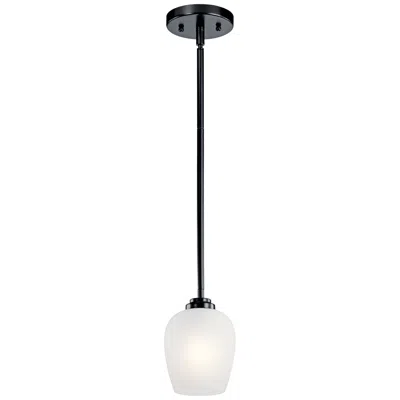 Kichler Valserrano 5" Wide Black Finish White Glass Mini Pendant