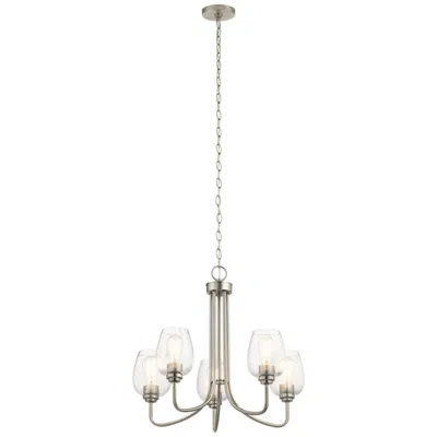 Kichler Valserrano Chandelier Seeded Glass Brushed Nickel