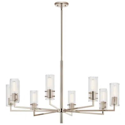Kichler Velestino Polished Nickel Round Clear Fluted Chandelier 8lt