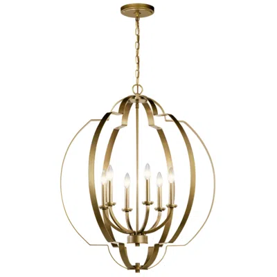 Kichler Voleta 27 3/4" Wide Natural Brass 6-light Chandelier